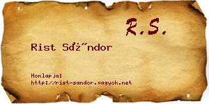 Rist Sándor névjegykártya